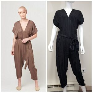 NWOT Tina Jo Stripe Satin Kimono Jumpsuit